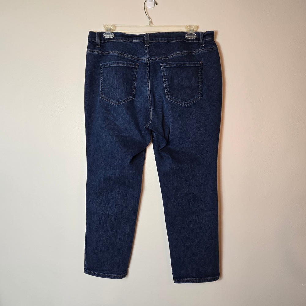 Gloria Vanderbilt Amanda Straight Leg Jeans Dark Wash Blue 16WS LGVB-2692-MDNW - Picture 2 of 6